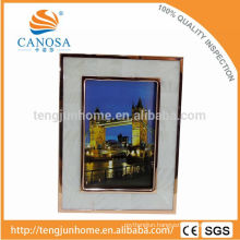 Eco Friendly Freshwater Shell Frame Photo with Golden Edge